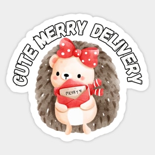 Cute Merry Delivery, Christmas humor Sticker
